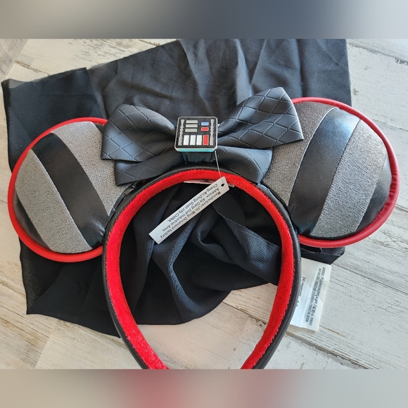 Darth Vader Black and Red Mouse Ears Headband - NWT - Picture 2 of 3